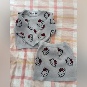 Hello Kitty Gray and Red Kids Skirt Set